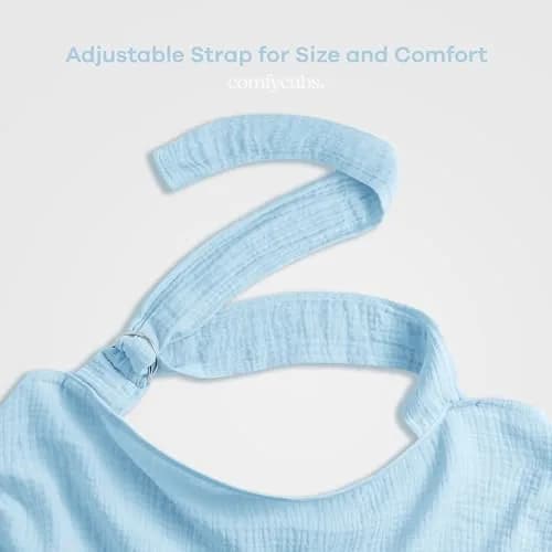 Comfy Cubs Muslin Nursing Cover - 100% Muslin Breastfeeding Cover Sky Blue | Soft & Breathable Baby Nursing Scarf with Adjustable Neck Strap thumbnail 3