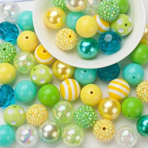 Jeacksy Bubblegum Beads 20mm | Colorful Chunk DIY Pen & Jewelry Craft Beads (20mm, 50pcs) thumbnail 1