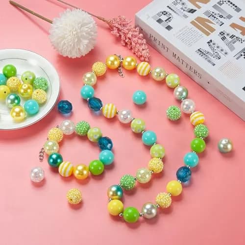 Jeacksy Bubblegum Beads 20mm | Colorful Chunk DIY Pen & Jewelry Craft Beads (20mm, 50pcs) thumbnail 4
