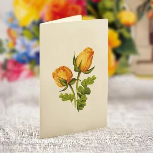 Freshcut Paper Mini Sorbet Roses 5.5” 3D Pop Up Card | Birthday, Thank You, Anniversary, Gifts for Mom, Her | Includes Notecard & Envelope thumbnail 6