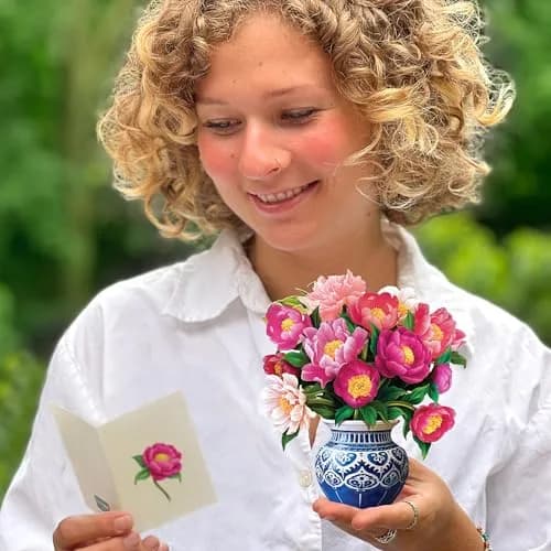 Freshcut Paper Mini Peony Paradise 3D Pop Up Card 5.5 Inch | Birthday, Mother's Day, Thank You Gift thumbnail 2