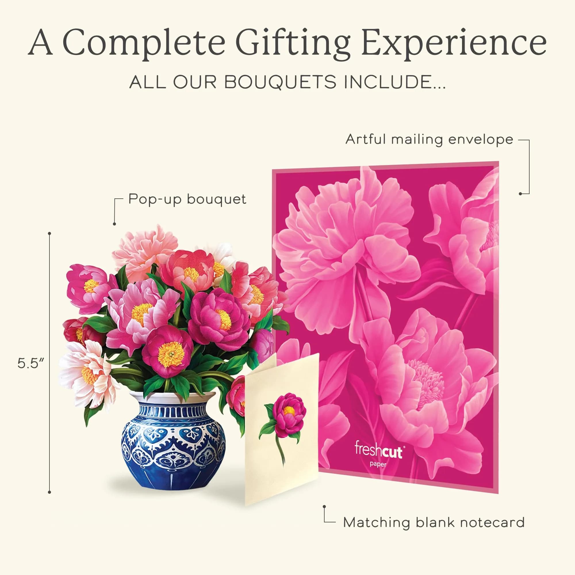 Freshcut Paper Peony Paradise Mini 3D Pop Up Card (USA Import) - view 4