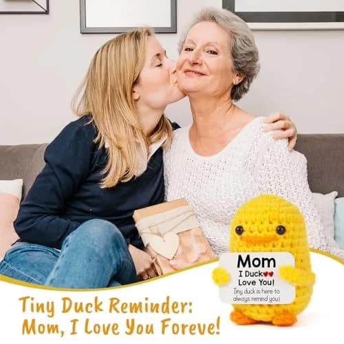 MBL "I Duck Love Mom" Crochet Duck Plush Figure 8 cm (3.14 in) | ASTM-Tested Educational Toy thumbnail 5