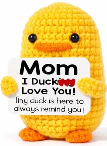 MBL "I Duck Love Mom" Crochet Duck Plush Figure 8 cm (3.14 in) | ASTM-Tested Educational Toy thumbnail 1