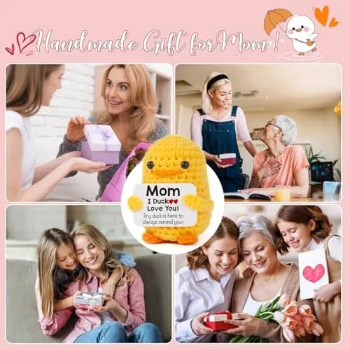 MBL "I Duck Love Mom" Crochet Duck Plush Figure 8 cm (3.14 in) | ASTM-Tested Educational Toy thumbnail 8