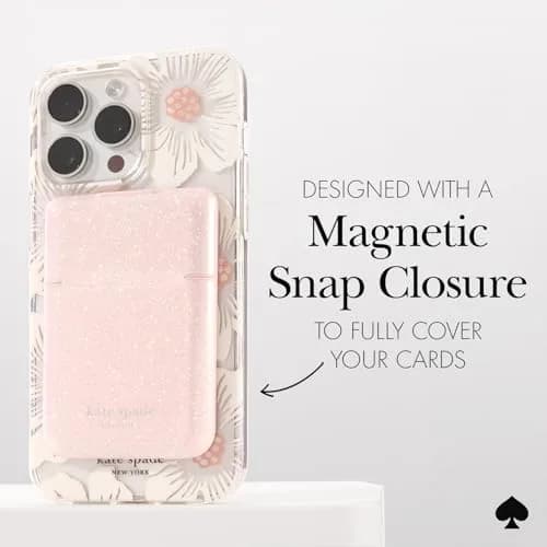 kate spade new york Flip Magnetic Card Holder/Wallet - That Sparkle Pink | Magnetic Flip Wallet for MagSafe Devices thumbnail 3