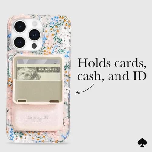 kate spade new york Flip Magnetic Card Holder/Wallet - That Sparkle Pink | Magnetic Flip Wallet for MagSafe Devices thumbnail 4
