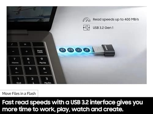 Samsung FIT Plus 512GB USB 3.2 Flash Drive Gunmetal Gray | Seamless Fit, Fast Transfer thumbnail 7