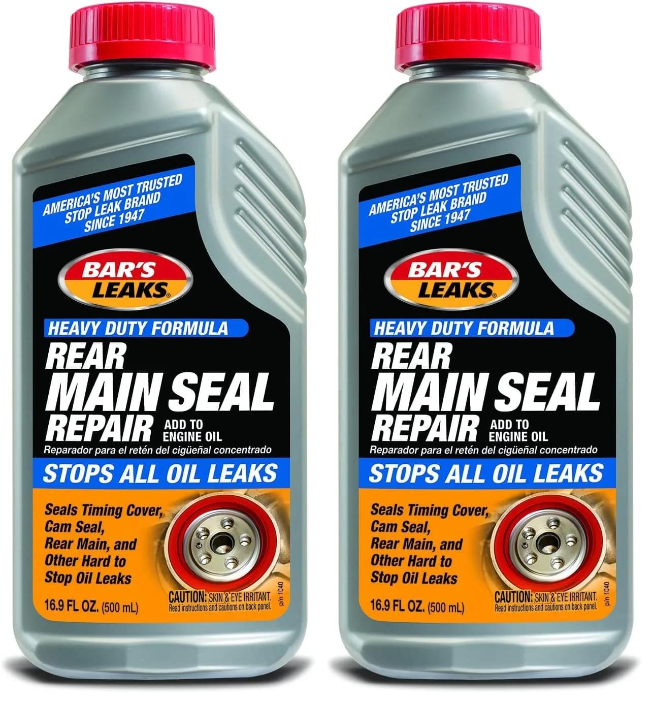 Bar's Leaks Rear Main Seal Repair Liquid 16.9 oz (338 oz Total) | Seals Oil Leaks in All Engines — Grey
