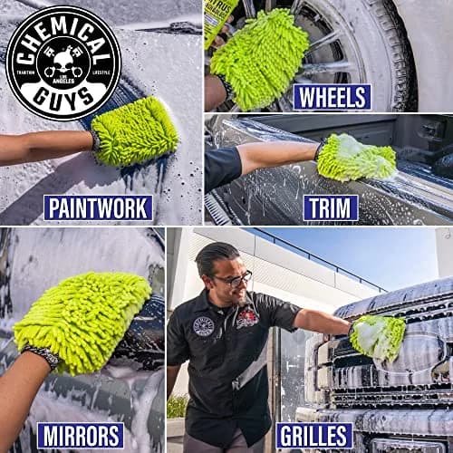 Chemical Guys MIC493 Chenille Microfiber Wash Mitt (Pack of 2, Lime Green) | Scratch-Free Car Washing thumbnail 8