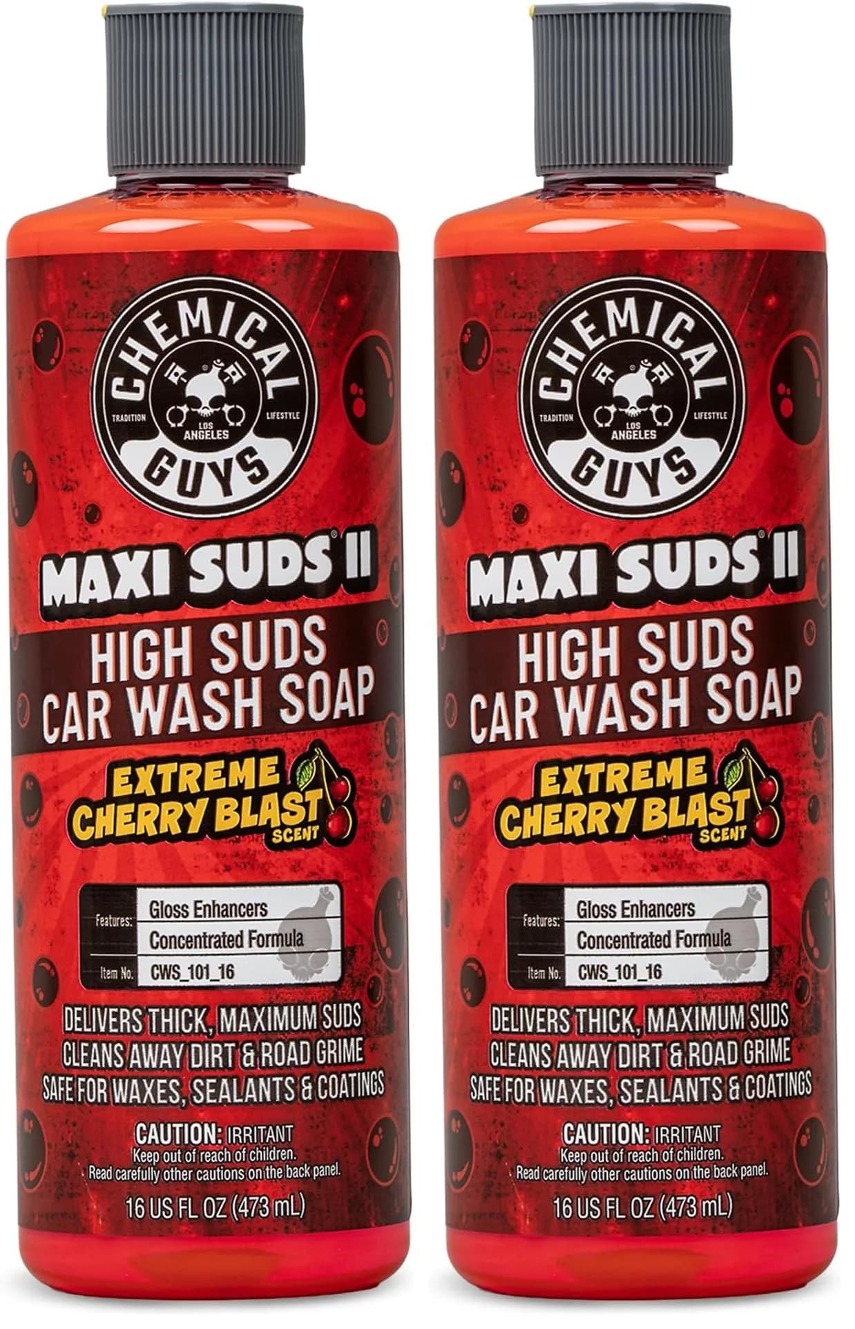 Chemical Guys Maxi-Suds II Foaming Car Wash Soap 946ml (32 fl oz) | Scratch-Free Shine for All Vehicles — 16 Fl Oz