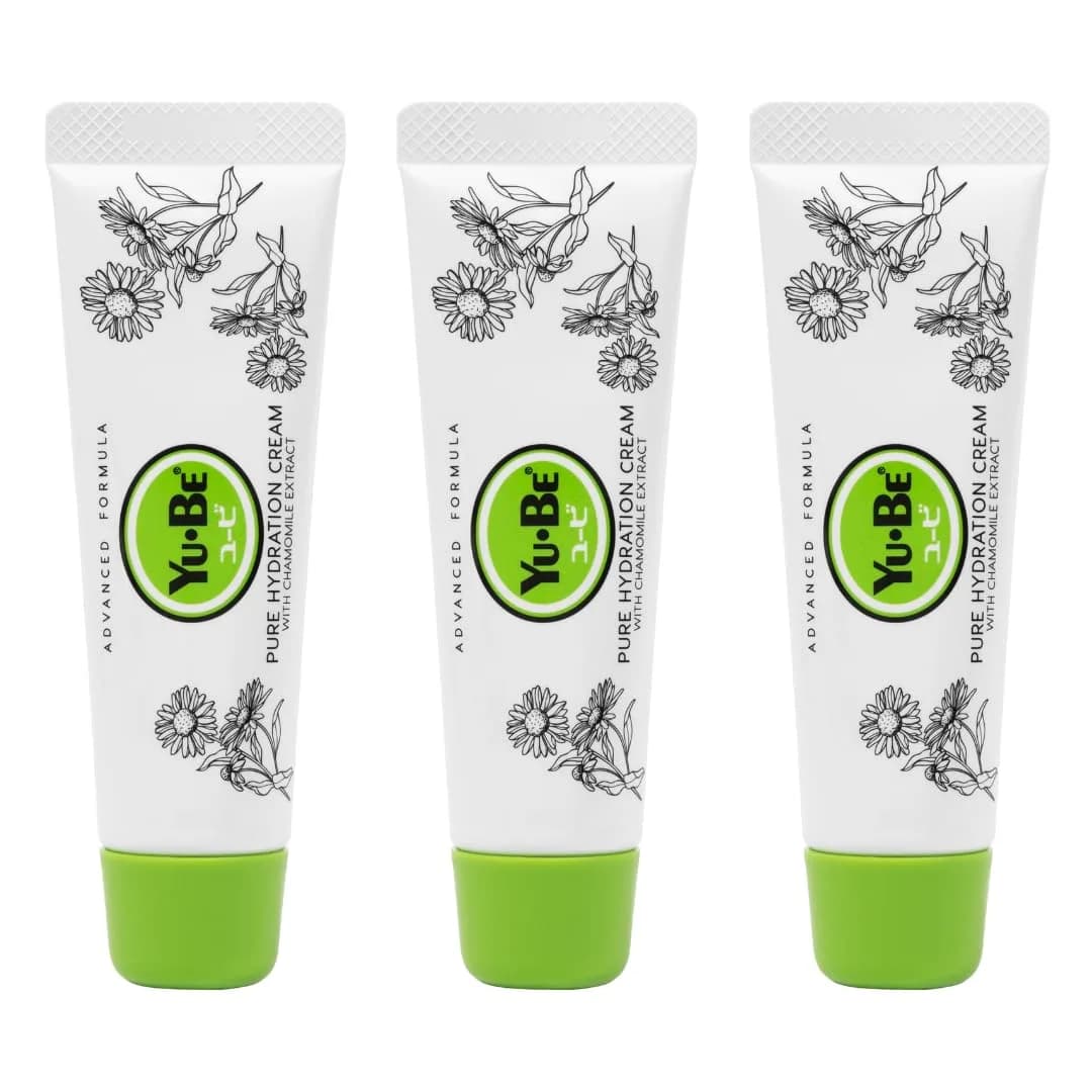 Yu-Be Advanced Formula Pure Hydration Cream Trio 1oz | Fragrance-Free Sensitive Skin Moisturizer — Green