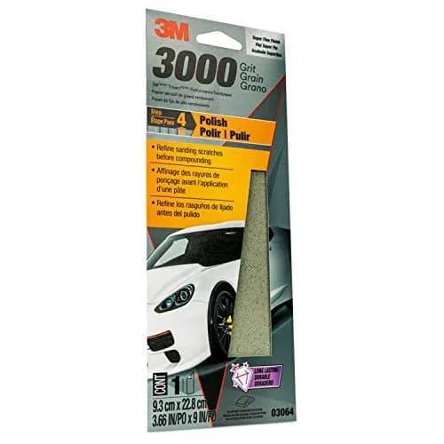 3M Performance 3000 Grit Sandpaper Sheet 8.98 in x 3.66 in (2-Pack) | Polishes Clear Coats for Refined Finishes thumbnail 2