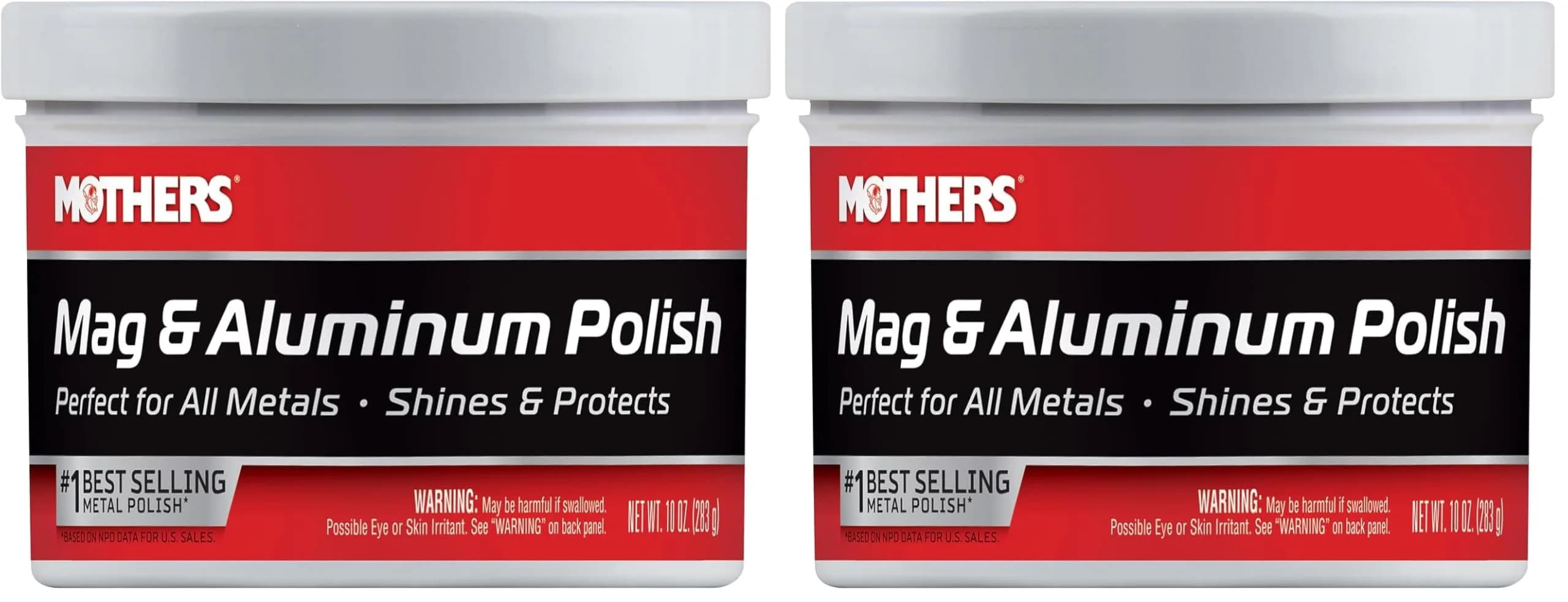 Mothers Mag & Aluminum Polish 10 oz Pack of 2 | Brilliant Shine for All Uncoated & Unplated Metals - main product image