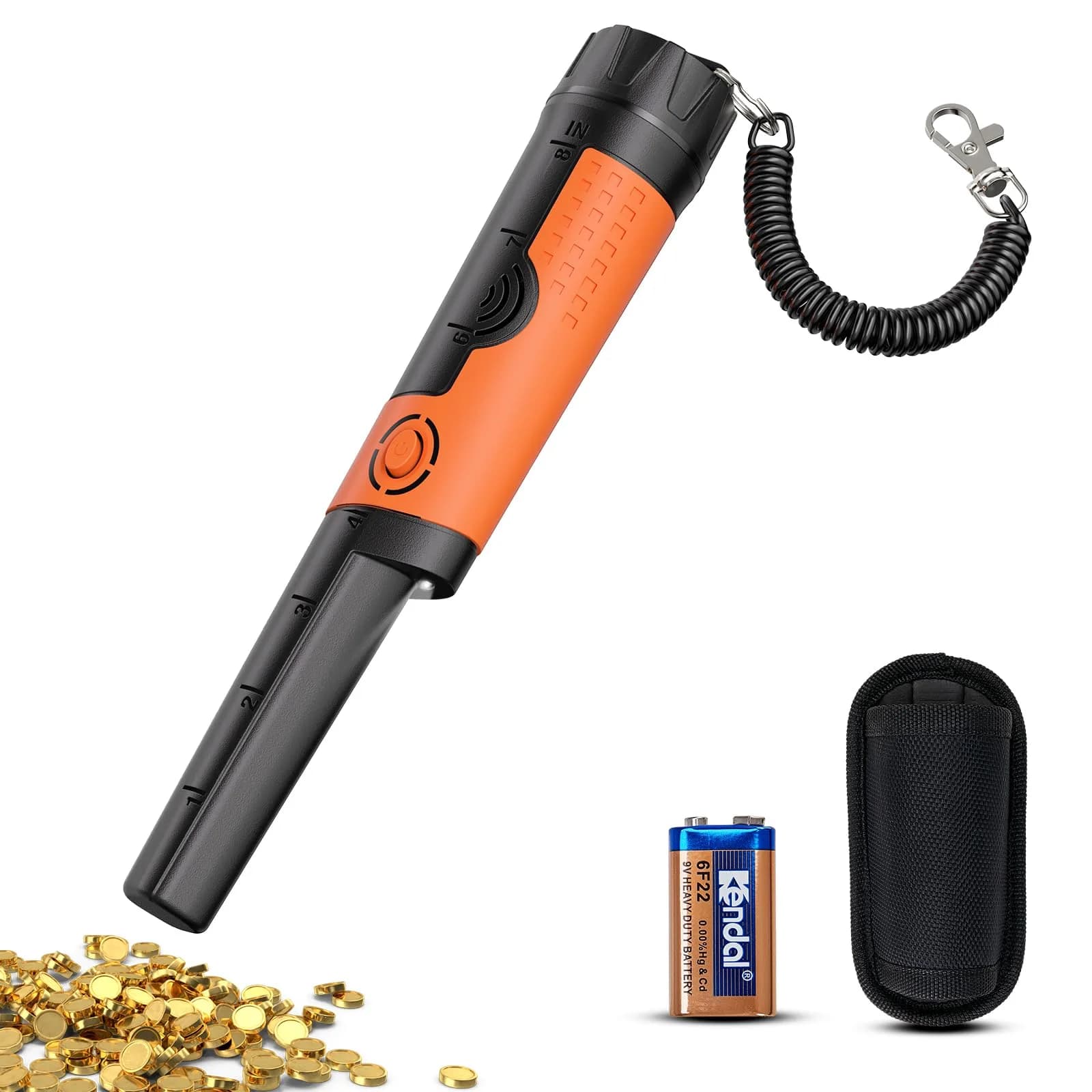 SUNPOW Metal Detector Pinpointer Waterproof Handheld Wand 3.5-inch Depth | 360° Detection for Treasure Hunting