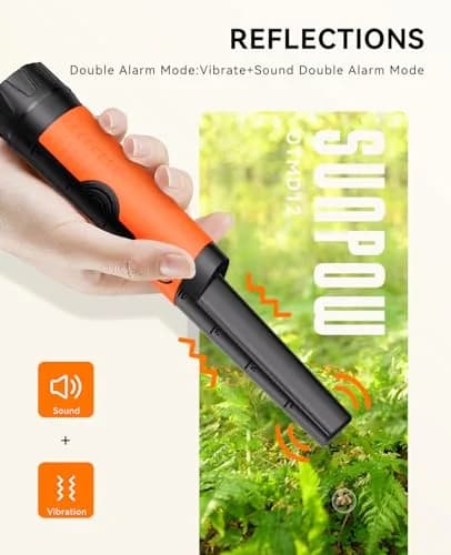 SUNPOW Metal Detector Pinpointer Waterproof Handheld Wand 3.5-inch Depth | 360° Detection for Treasure Hunting thumbnail 3