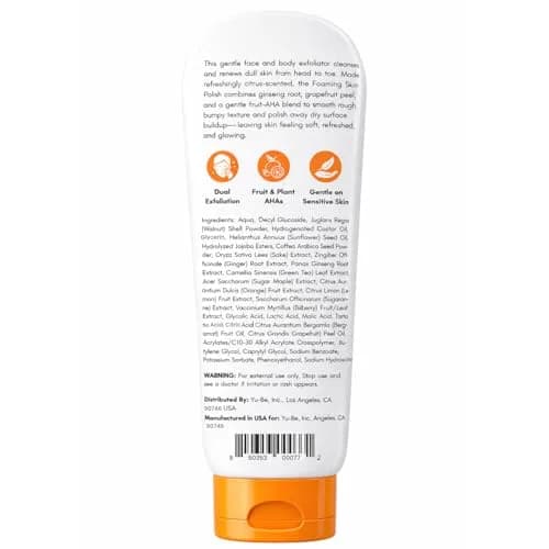 Yu-Be Foaming Skin Polish (Trio): Gentle Japanese Rice Exfoliant to Smooth Dry, Rough Skin | Face & Body Scrub | Nourishes Skin with Ginger Root, Green Tea, & Geranium Oil - 6.75 fl oz x 3 thumbnail 6
