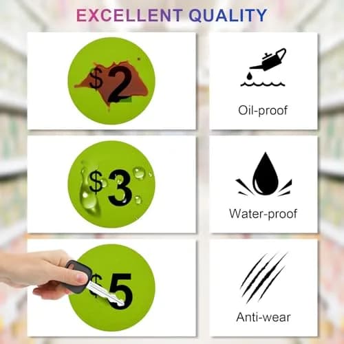 Darfukei 1400 PCS Round Price Stickers 3/4 Inch | 4 Colours for Sales & Retail thumbnail 4