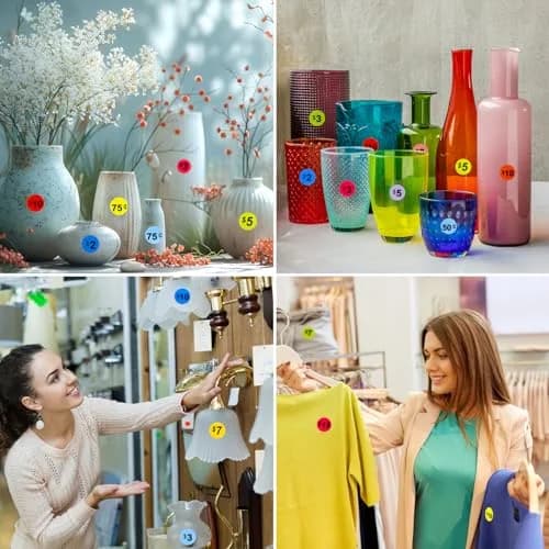 Darfukei 1400 PCS Round Price Stickers 3/4 Inch | 4 Colours for Sales & Retail thumbnail 6