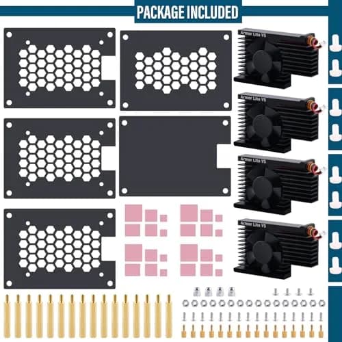 GeeekPi 4 Layers Cluster Case for Raspberry Pi 5 | Stackable Case with 4PCS Armor Lite V5 Active Cooler (8GB/4GB) thumbnail 8