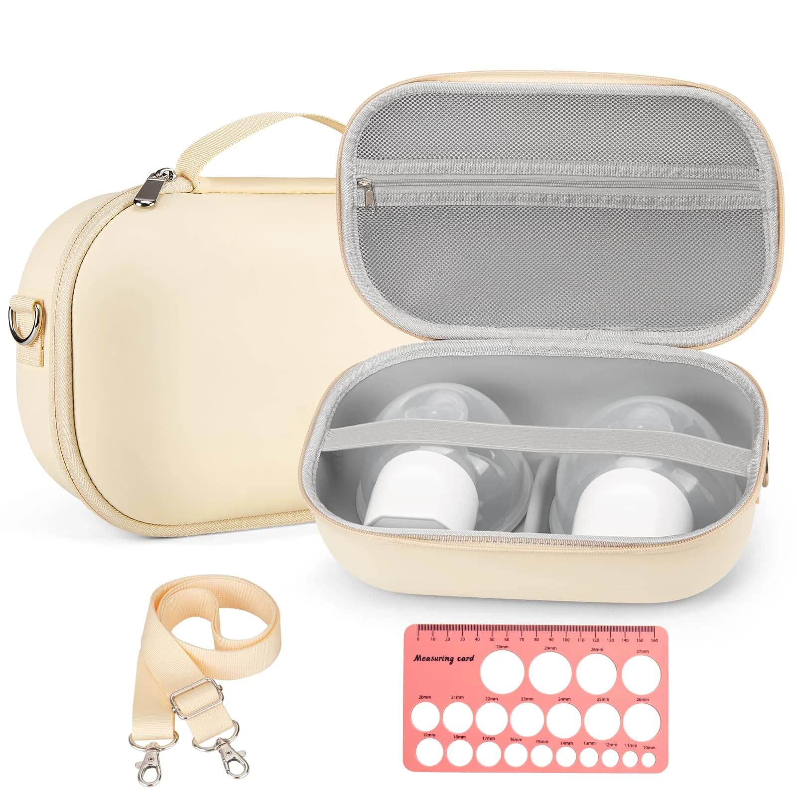 Bjabtan Wearable Breast Pump Bag with Nipple Ruler & Tray | Yellow, Holds 2 Pumps — Yellow