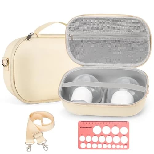 Bjabtan Wearable Breast Pump Bag with Nipple Ruler & Tray | Yellow, Holds 2 Pumps thumbnail 1