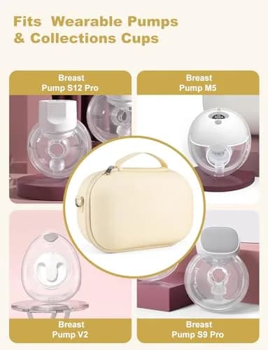 Bjabtan Wearable Breast Pump Bag with Nipple Ruler & Tray | Yellow, Holds 2 Pumps thumbnail 2