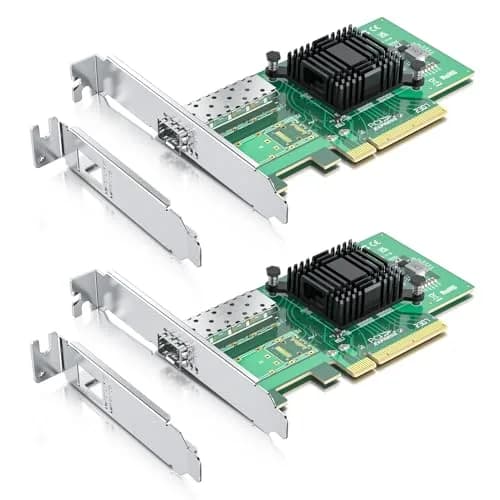 10Gtek 10Gb PCI-E NIC Network Card, Single SFP+ Port, Intel 82599EN Controller, 2-Pack | Supports Windows Server, Linux, VMware thumbnail 1