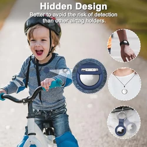 PerfiPro AirTag Holder for Kids 2 Pack Hidden Safety Pin Case Lightweight Anti-Lost thumbnail 3