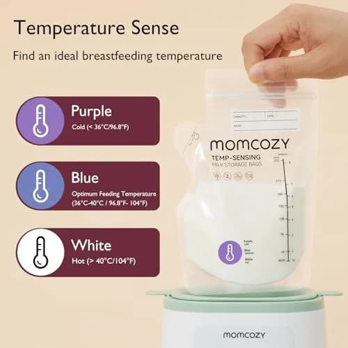 Momcozy 8oz (240ml) Breastmilk Storage Bags | Temp-Sensing & Pour Spout, 120 Count thumbnail 2