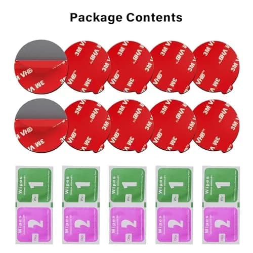 APPS2Car 10 Pack 3M VHB Double Sided Adhesive Pads 35mm (1.38 Inches) | High Bond Circle Replacement for Phone Grips thumbnail 7