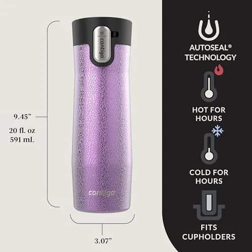 Contigo AUTOSEAL West Loop 20oz Vacuum-Insulated Stainless Steel Travel Mug, 2-Pack | Leakproof & Temperature Retention thumbnail 2