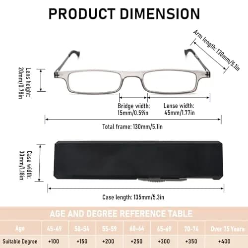 REAVEE Folding Reading Glasses for Men Women Ultra Thin Blue Light Blocking Anti UV Eyestrain Computer TR90 Slim Foldable Portable Readers +1.5 | Compact & Lightweight thumbnail 3