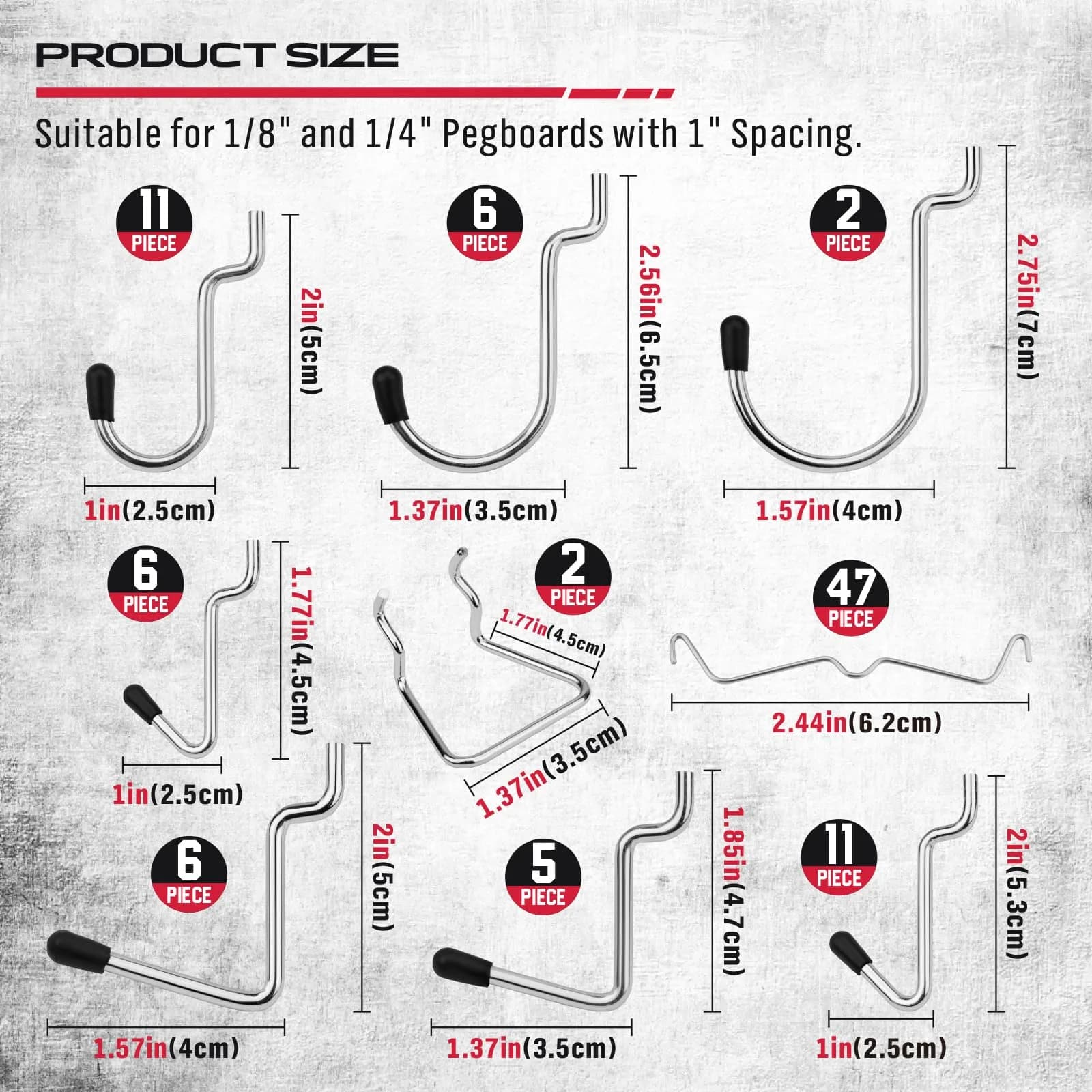 SEDY 121-Piece Pegboard Hooks Set with Bins & Utility Hangers | Black Metal Organizer for Garages & Workshops - view 4