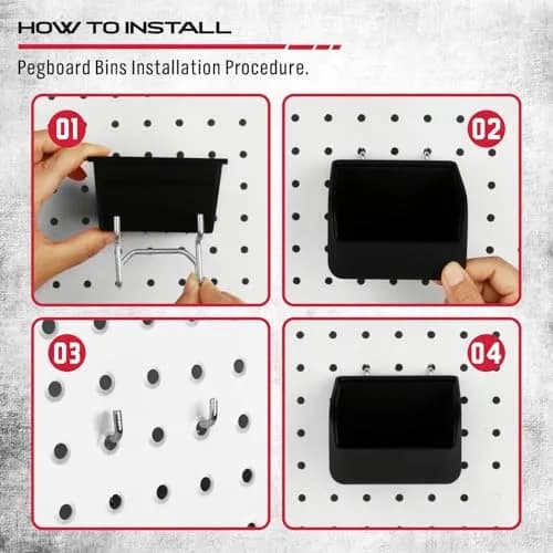 SEDY 121-Piece Pegboard Hooks Set with Bins & Utility Hangers | Black Metal Organizer for Garages & Workshops thumbnail 6