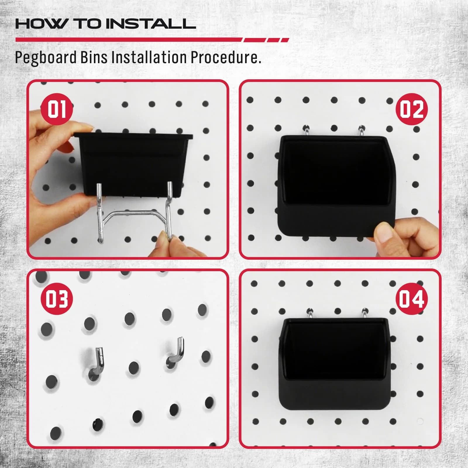 SEDY 121-Piece Pegboard Hooks Set with Bins & Utility Hangers | Black Metal Organizer for Garages & Workshops - view 6