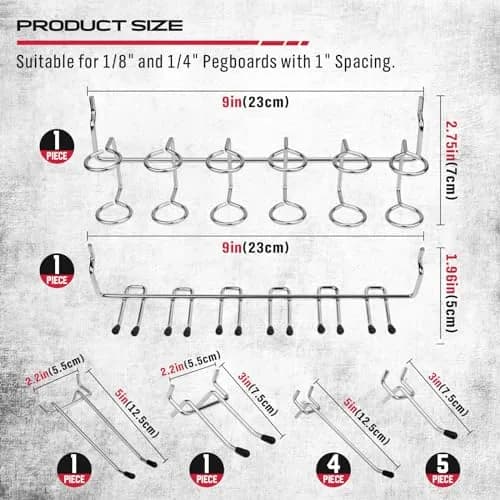 SEDY 121-Piece Pegboard Hooks Set with Bins & Utility Hangers | Black Metal Organizer for Garages & Workshops thumbnail 3