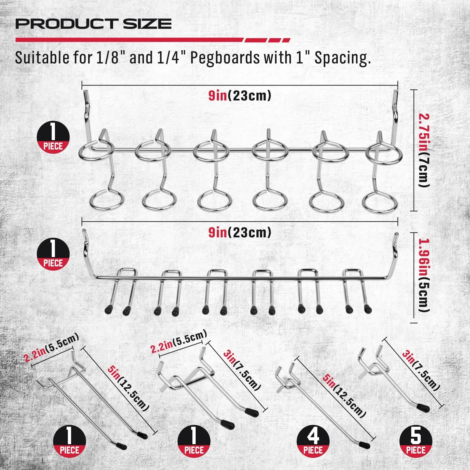 SEDY 121-Piece Pegboard Hooks Set with Bins & Utility Hangers | Black Metal Organizer for Garages & Workshops - view 3