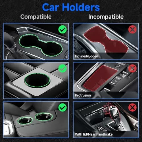 DYLEN 2-in-1 Car Cup Holder Expander with Organizer Tray & Adjustable Base | Black thumbnail 6