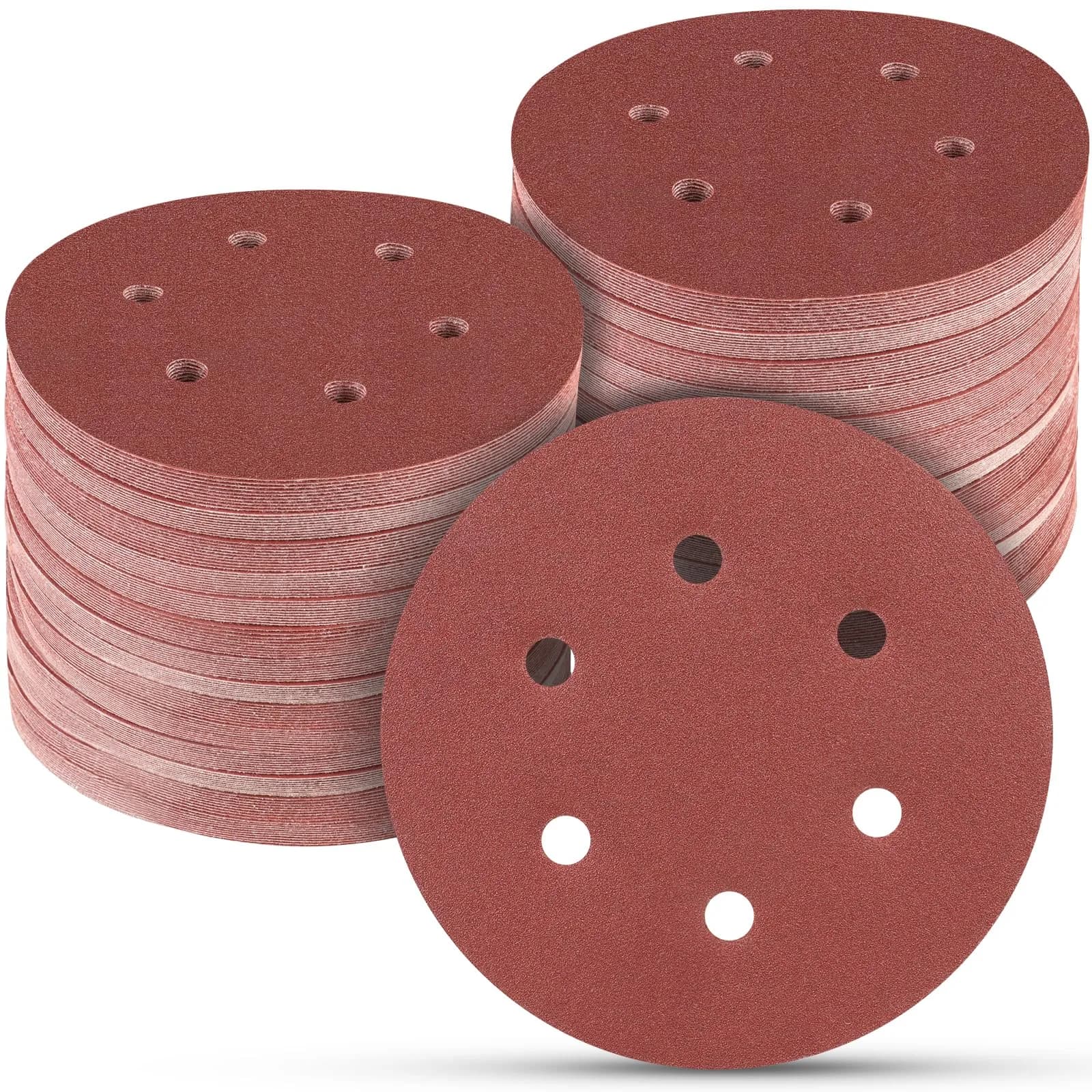 POTUINOM 6 Inch Sanding Discs 150 Grit 100PCS | Aluminum Oxide Hook & Loop for Orbital Sanders — 150 Grit