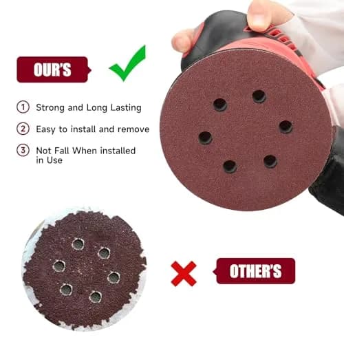 POTUINOM 6 Inch Sanding Discs 150mm (100-Pack) | 2000 Grit Aluminum Oxide Hook & Loop for Orbital Sanders thumbnail 7