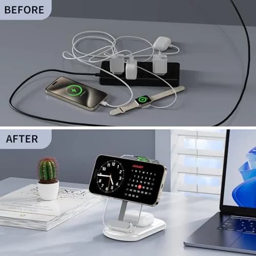 RYND 2026 Traveling Wireless Mag-Safe Fast Charging Station | 3-in-1 Foldable Magnetic Charger for iPhone, Apple Watch & AirPods thumbnail 6