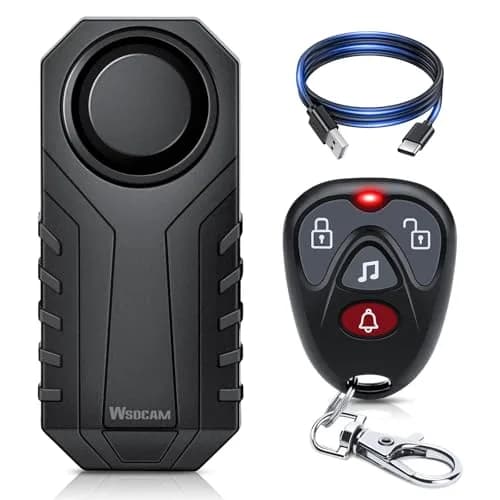 WSDCAM Wireless Bike Alarm with Remote, Rechargeable 113dB Loud Bicycle Alarm System Anti Theft, IP65 Waterproof, 1-Pack thumbnail 1