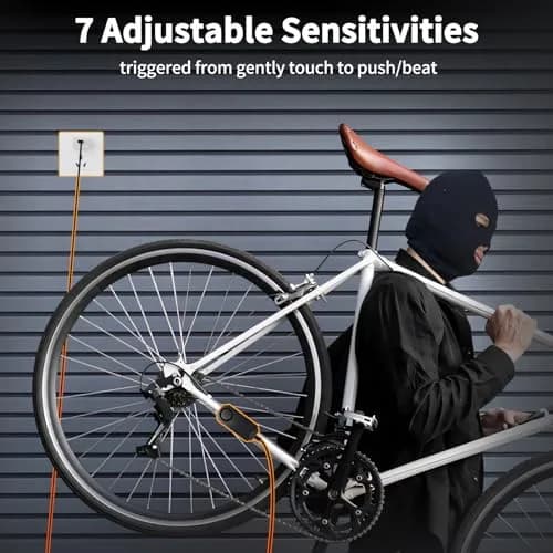 WSDCAM Wireless Bike Alarm with Remote, Rechargeable 113dB Loud Bicycle Alarm System Anti Theft, IP65 Waterproof, 1-Pack thumbnail 7