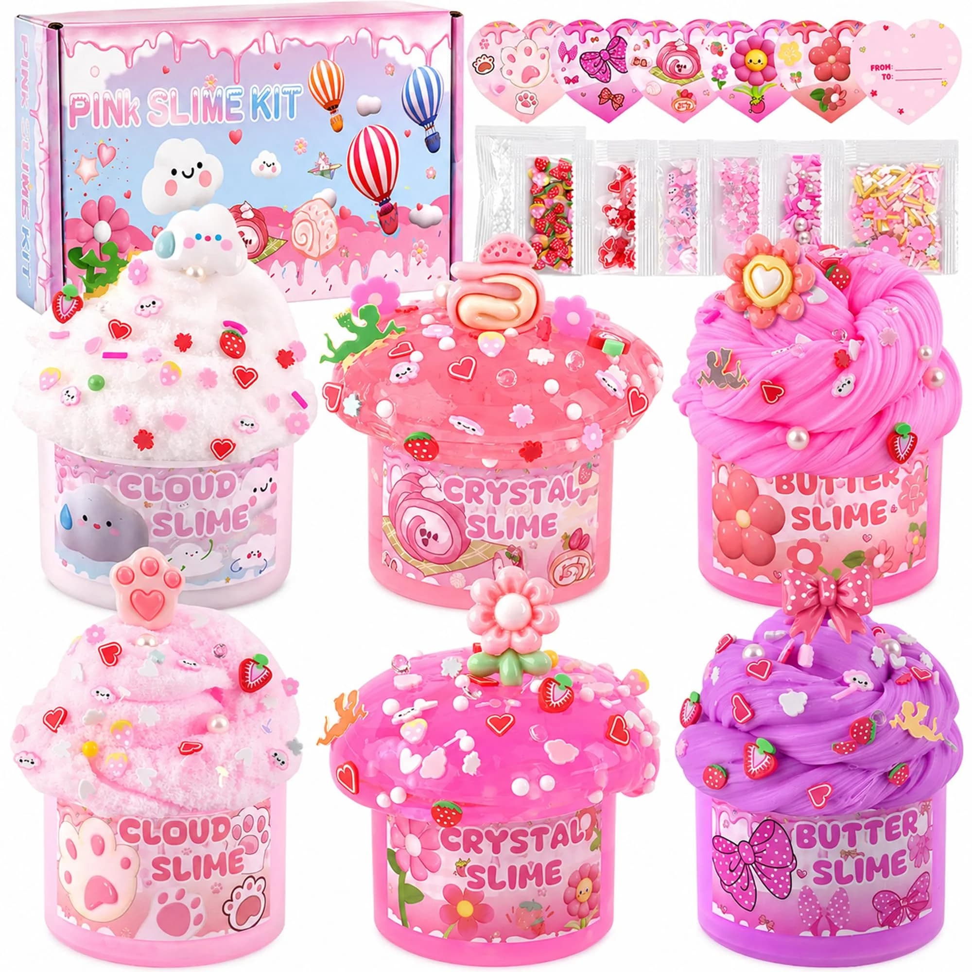 LAWOHO Gradient Slime Kit with Add-ins, 360ml Cloud, Butter & Clear Slime for Kids — Picnic