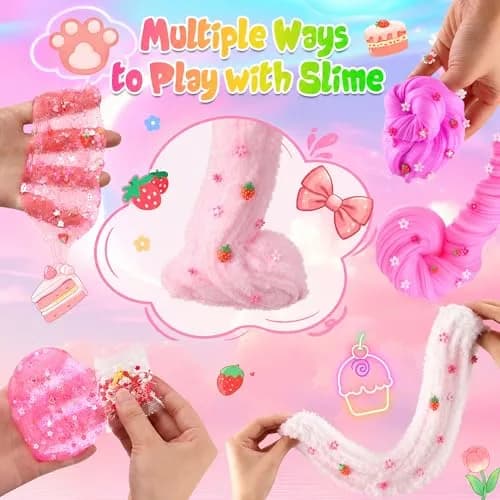 LAWOHO Pink Slime Kit 360ml (12.17 Fl Oz) | Non-Toxic, ASTM-Tested for Kids 3+ thumbnail 4