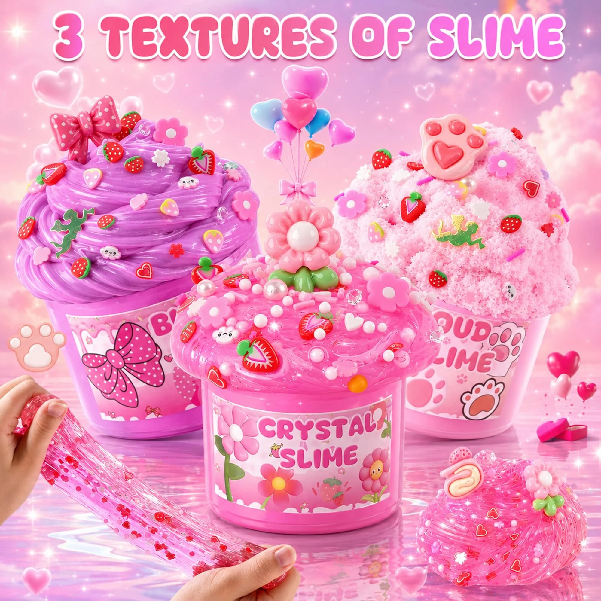 LAWOHO Pink Slime Kit 360ml (12.17 Fl Oz) | Non-Toxic, ASTM-Tested for Kids 3+ - view 5