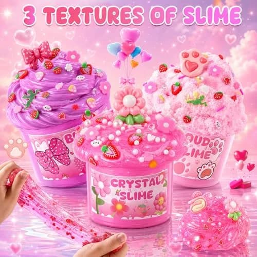 LAWOHO Pink Slime Kit 360ml (12.17 Fl Oz) | Non-Toxic, ASTM-Tested for Kids 3+ thumbnail 5