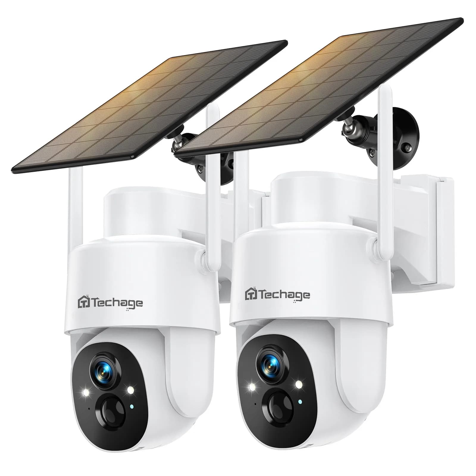 Techage Wireless Outdoor Security Camera 2K | Full-Color Night Vision, Solar Powered, IP66 Waterproof