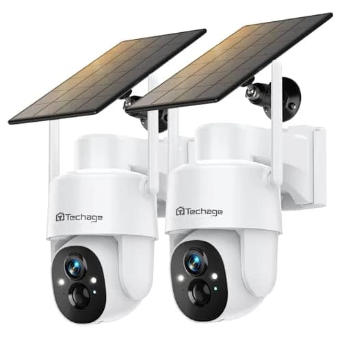 Techage Wireless Outdoor Security Camera 2K | Full-Color Night Vision, Solar Powered, IP66 Waterproof thumbnail 1